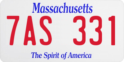 MA license plate 7AS331