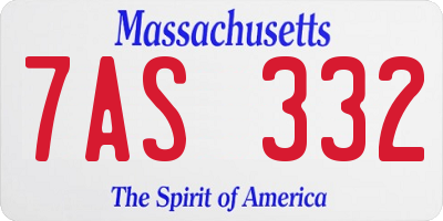 MA license plate 7AS332