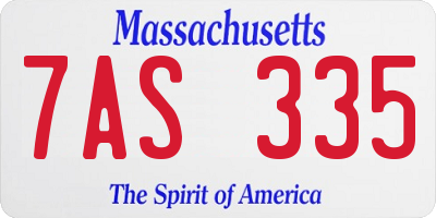 MA license plate 7AS335