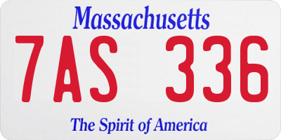 MA license plate 7AS336
