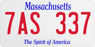 MA license plate 7AS337