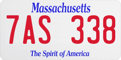 MA license plate 7AS338