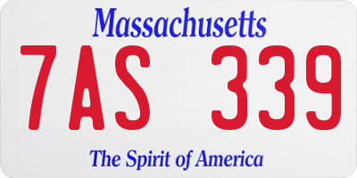 MA license plate 7AS339