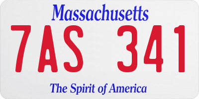 MA license plate 7AS341