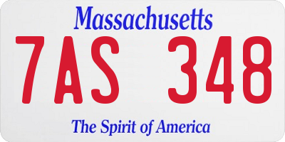 MA license plate 7AS348