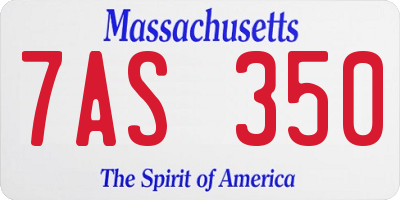 MA license plate 7AS350
