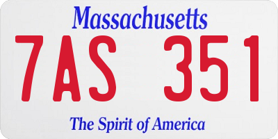 MA license plate 7AS351