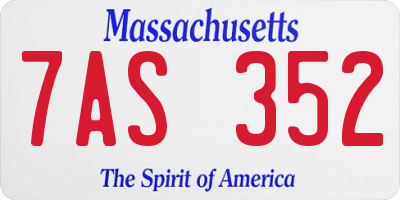 MA license plate 7AS352