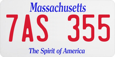 MA license plate 7AS355