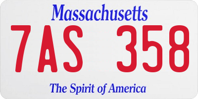 MA license plate 7AS358