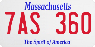 MA license plate 7AS360