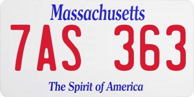 MA license plate 7AS363