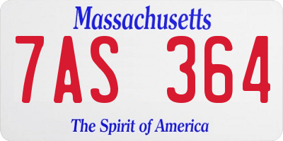 MA license plate 7AS364