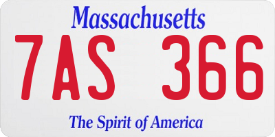 MA license plate 7AS366