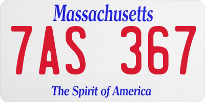 MA license plate 7AS367