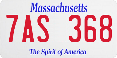 MA license plate 7AS368