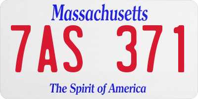 MA license plate 7AS371