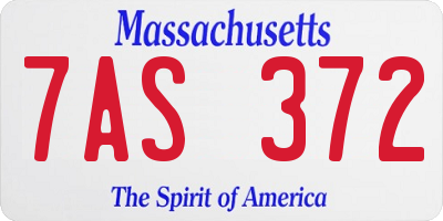 MA license plate 7AS372