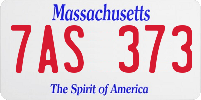 MA license plate 7AS373