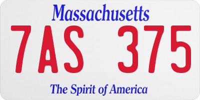 MA license plate 7AS375