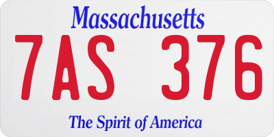 MA license plate 7AS376