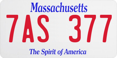 MA license plate 7AS377