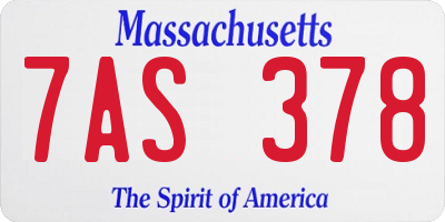 MA license plate 7AS378
