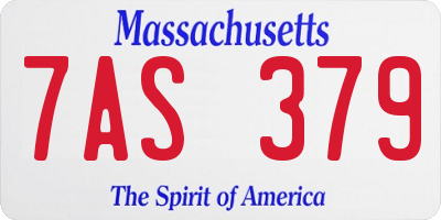 MA license plate 7AS379