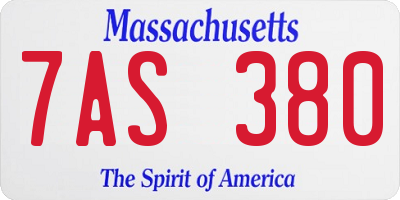 MA license plate 7AS380