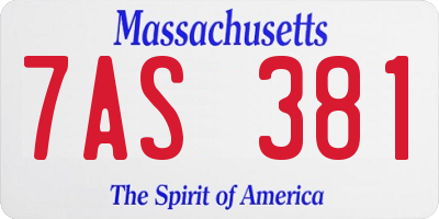 MA license plate 7AS381