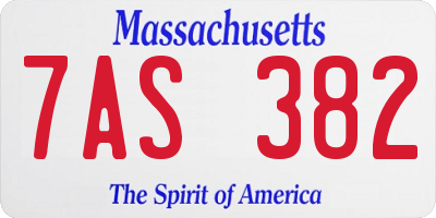 MA license plate 7AS382