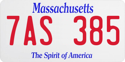 MA license plate 7AS385
