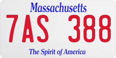MA license plate 7AS388