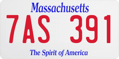 MA license plate 7AS391