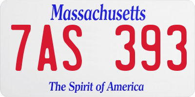 MA license plate 7AS393