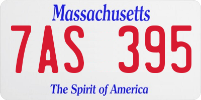 MA license plate 7AS395