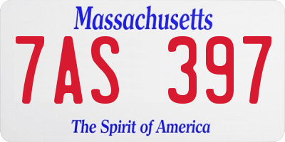 MA license plate 7AS397
