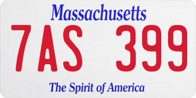 MA license plate 7AS399