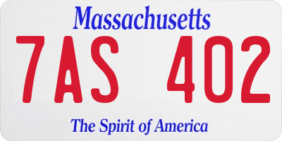MA license plate 7AS402