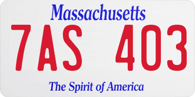 MA license plate 7AS403