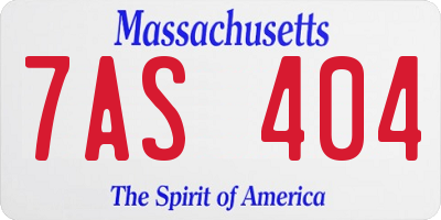 MA license plate 7AS404