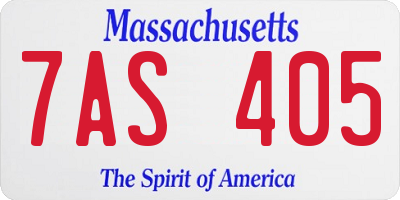 MA license plate 7AS405