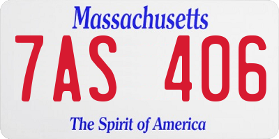 MA license plate 7AS406