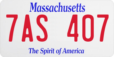 MA license plate 7AS407