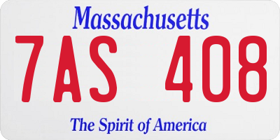MA license plate 7AS408