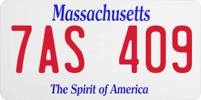 MA license plate 7AS409