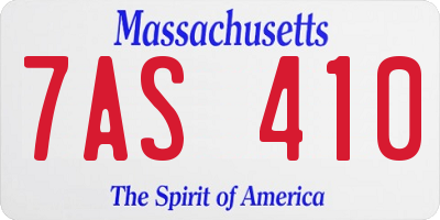 MA license plate 7AS410