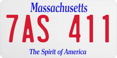 MA license plate 7AS411
