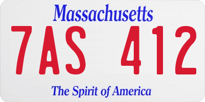 MA license plate 7AS412