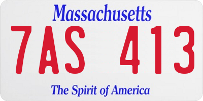 MA license plate 7AS413